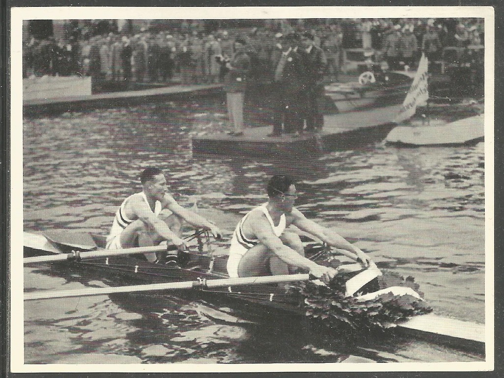 CC GER 1936 OG Berlin YRAMOS CIGARETTES seies F No. 43 J. Beresford L. Southwood GBR won the M2X gold medal