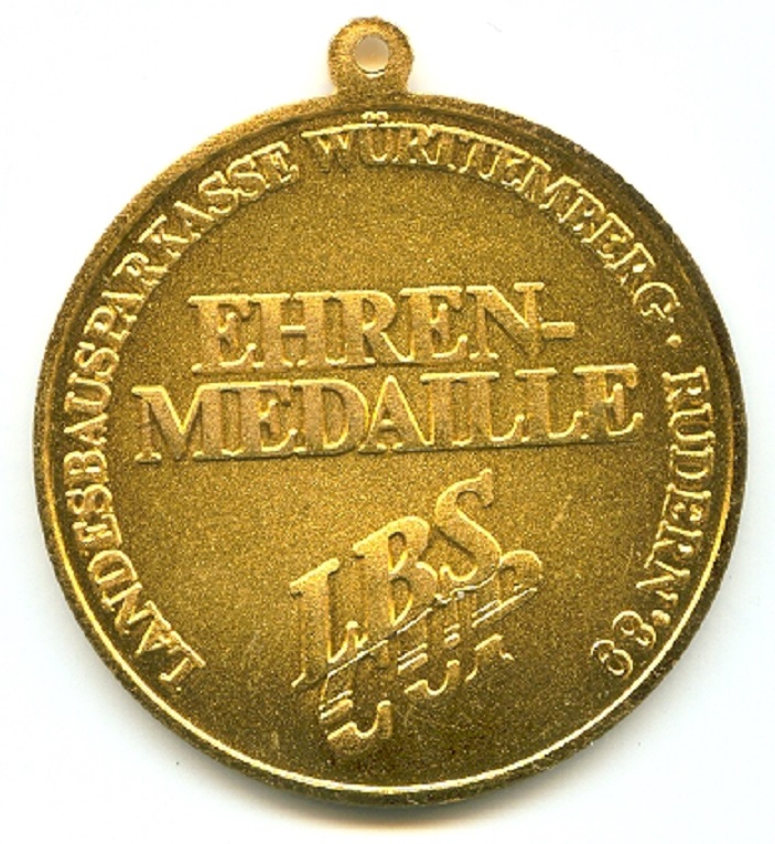 Medal GER 1989 Ehrenmedaille LSB Cup Württemberg Rudern 89 reverse