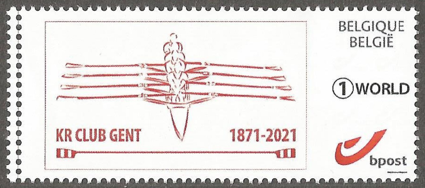 Stamp BEL 2020 Dec. personalized Ghent Koninklijke Roeivereiniging Club 1871 2021 postage for World