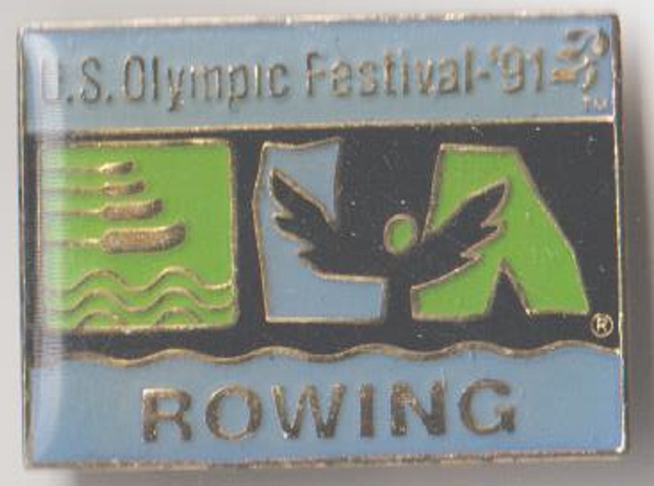 Badge USA 1991 Olympic Rowing Festival with Olympic pictogram No. 2