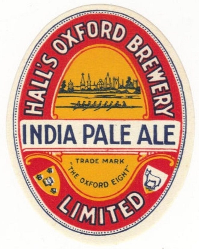 Beer label GBR 1930 Halls Oxford Brewery India Pale Ale