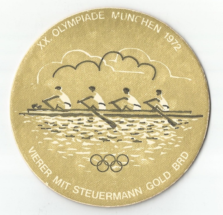beer mat ger 1972 gold medal for germanys m4 at og munich