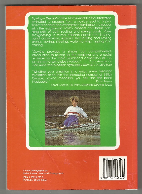 Book GBR 1990 Rowing The skills of the Game Rosie Mayglothling reverse 
