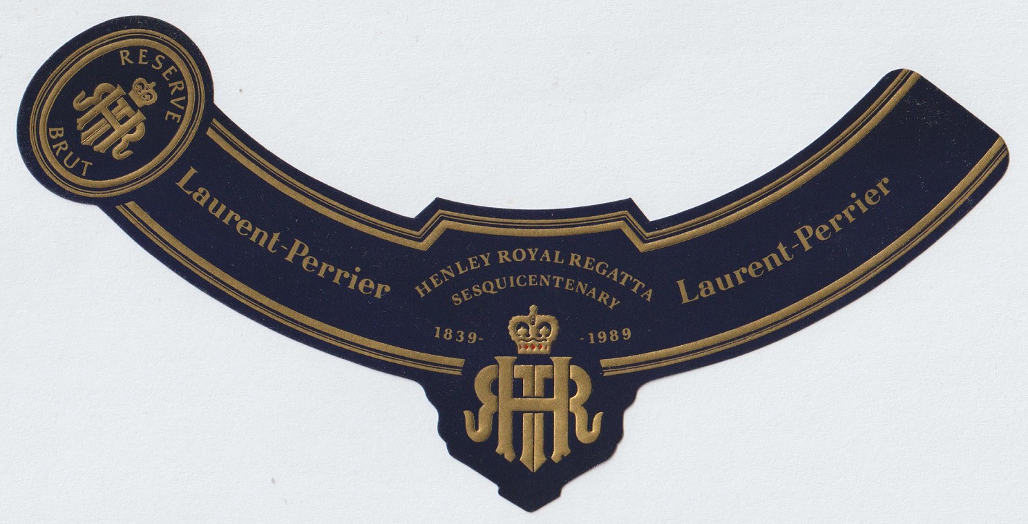 Champagne label FRA 1989 Henley Royal Regatta 150th anniversary laurent Perrier