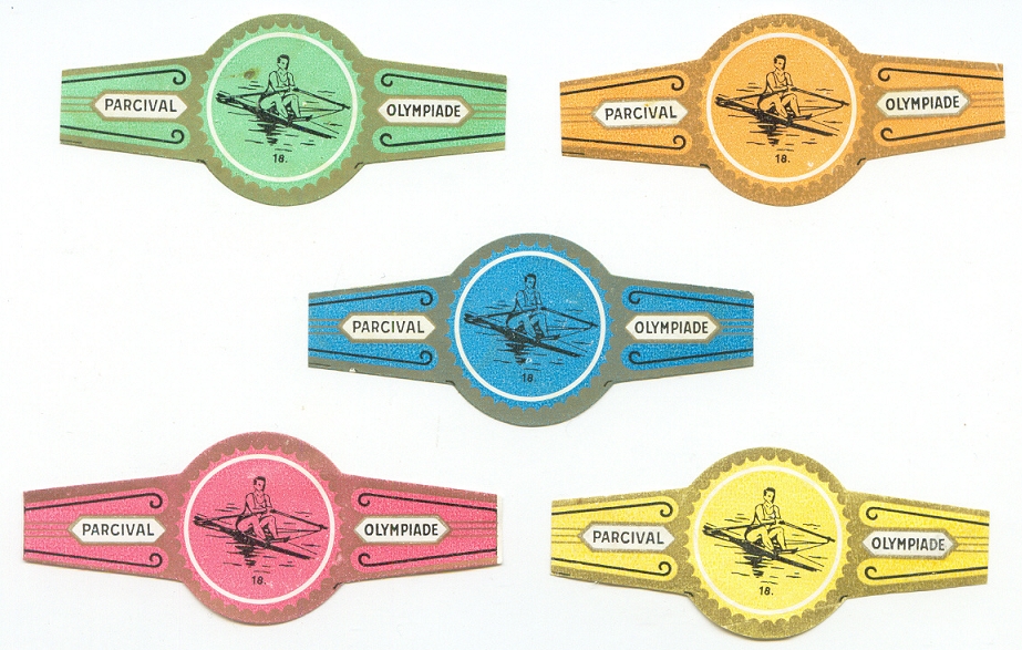 cigar label ned parcival olympiade no. 18 five different colours