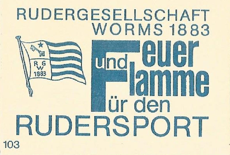 Matchbox label GER Rudergesellschaft Worms