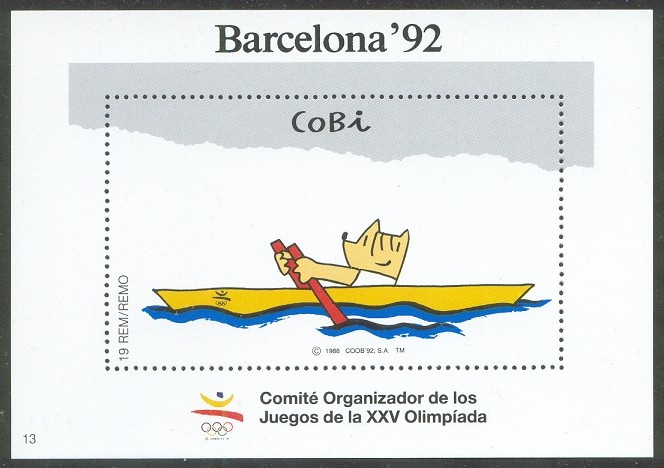 cinderella esp 1992 og barcelona mascot cobi rowing 