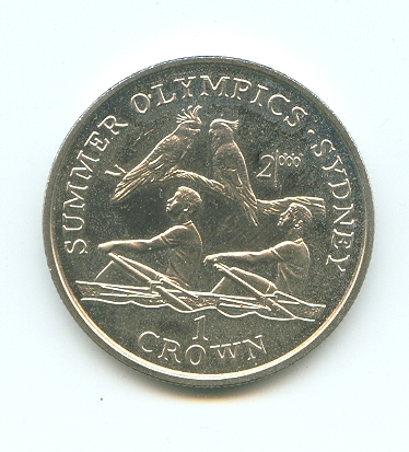 Coin GIB 1999 1 Crown Summer Olympics Sydney 2000 2X under two cacadoos