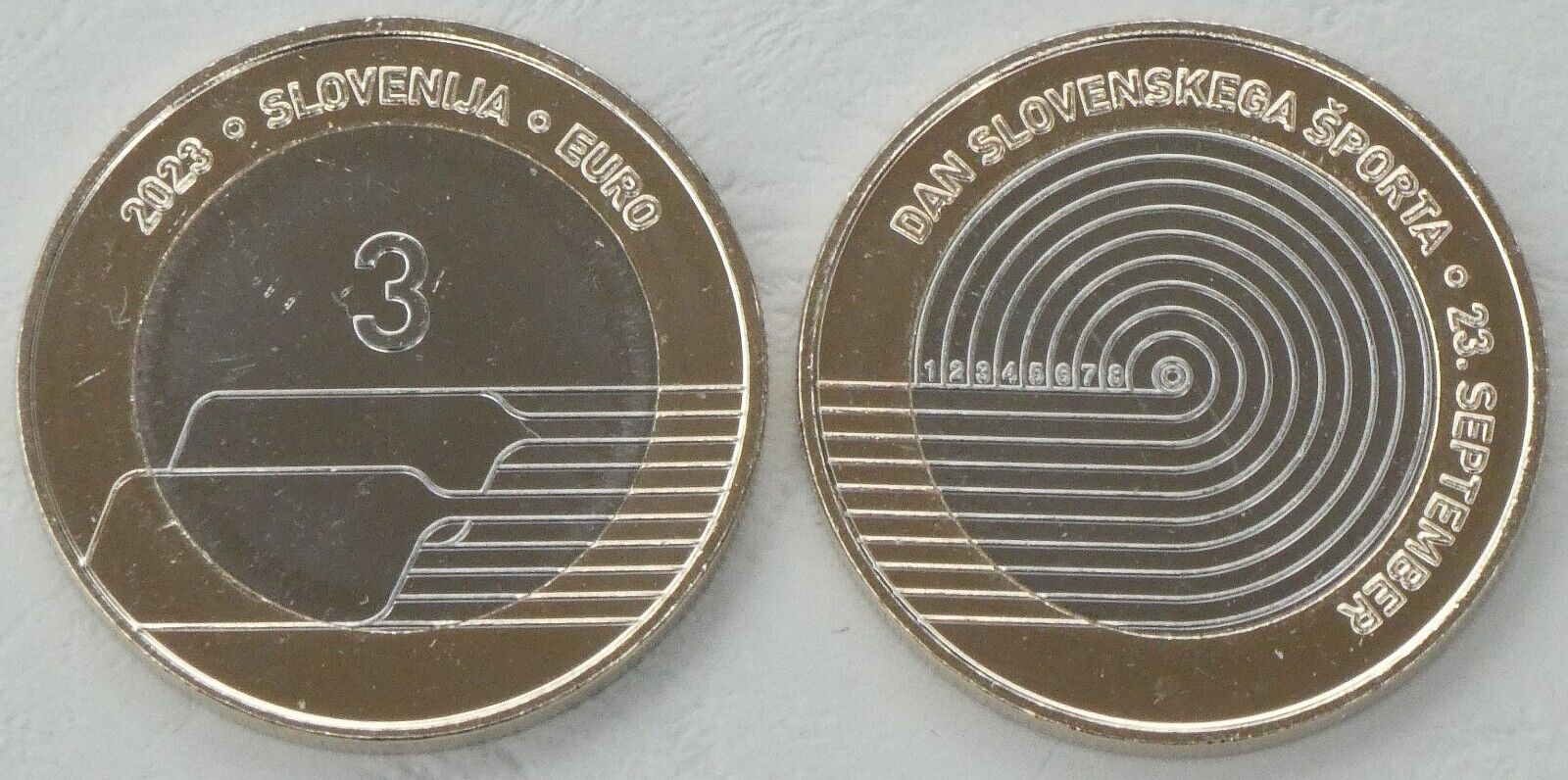Coin SLO 2023 3 EUR Day of Sport