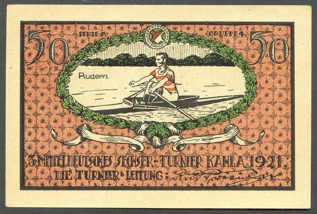 banknote emergency money ger 1921 kahla coupon sport club 