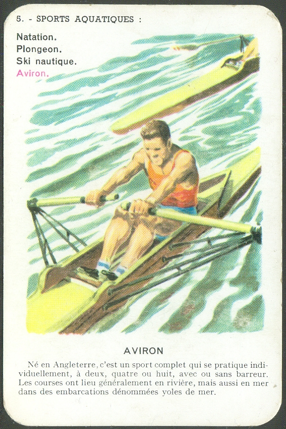 cc fra playing card sports aquatiques no. 5 aviron