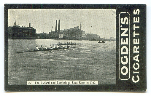 CC GBR 1902 Ogden's Cigarettes F series No. 263 The Oxford & Cambridge Boat Race in 1902 (Photo of Cambridge crew leading comfortably)