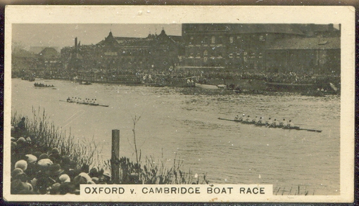 CC GBR 1932 Wills Tobacco Homeland Events No. 40 -Oxford v. Cambridge Boat Race- 1931 Cambridge passing the winning post