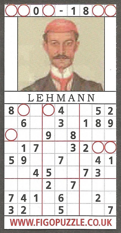 CC GBR FIGOPUZZLE Sudocard Rowing No. 10 Rudolph Chambers Lehmann