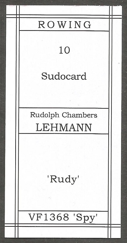 CC GBR FIGOPUZZLE Sudocard Rowing No. 10 Rudolph Chambers Lehmann reverse