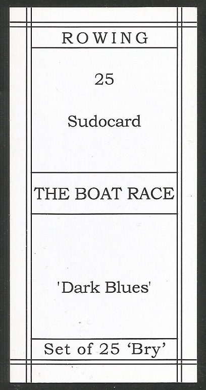 CC GBR FIGOPUZZLE Sudocard Rowing No. 25 The Boat Race Dark Blues Oxford reverse