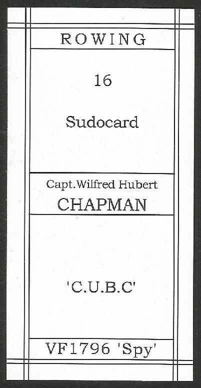 CC GBR FIGOPUZZLE Wilfried Hubert Chapman Cambridge University BC member of the victorious Cambrridge crew 1899 1902 1903 captain of C.U.B.C. reverse