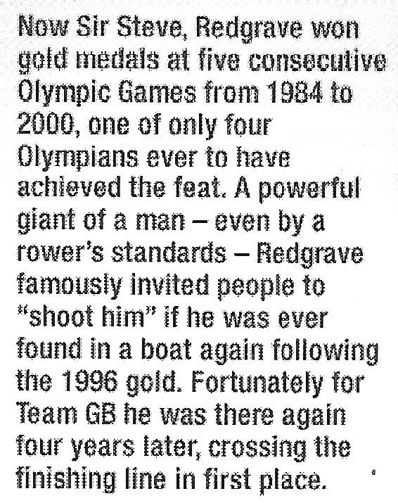 CC GBR TOP TRUMPS Sporting Heroes Steve Redgrave detail