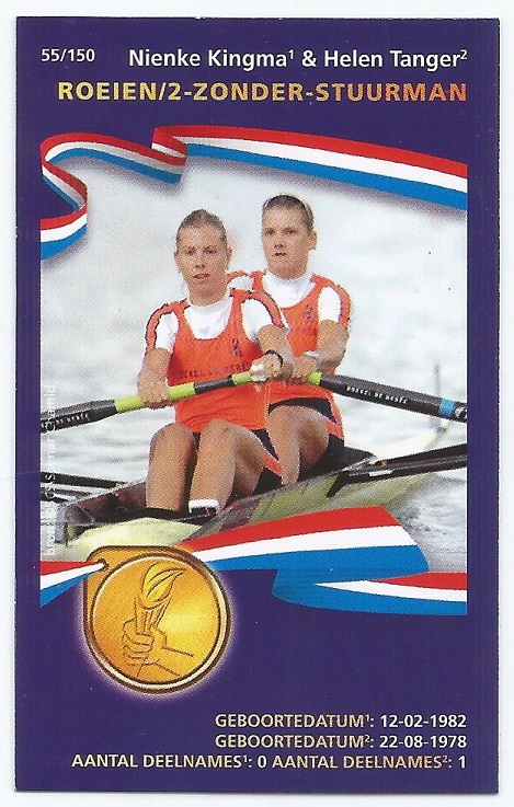 CC NED Go for Gold playing card No. 55 W2 Nienke Kingma Helen Tanger W8 silver medal winners OG Beijing 2008