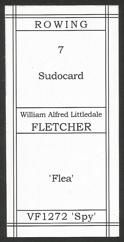 cc GBR FIGOPUZZLE Sudocard Rowing No. 7 William Alfred Littledale Fletcher Oxford University BC reverse