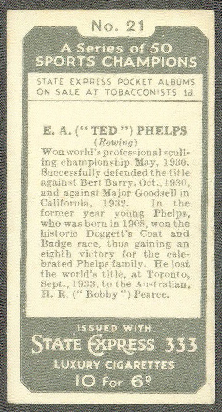 cc gbr 1935 ardath tobacco state express 333 sport champions no. 21 e. a. ted phelps - reverse