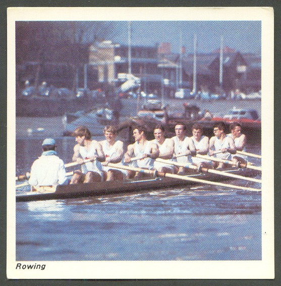 cc gbr 1980 nabisco cereal cards action shots of olympic sports no. 11 rowing photo of m8 crew on the thames at putney