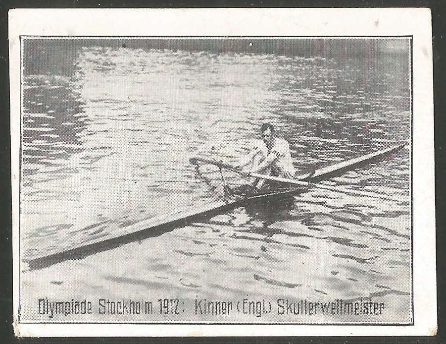 CC GER 1912 GREILING ZIGARETTEN Olympiade Sieger No. 34 OG Stockholm M1X Olympic champion Kinner GBR frontjpg