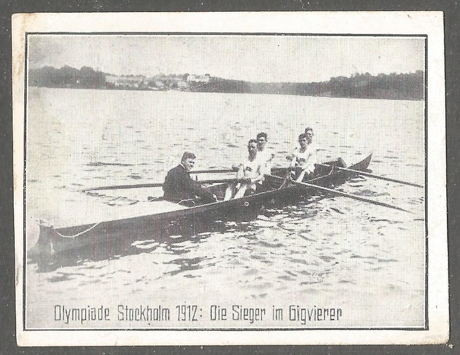 CC GER 1912 GREILING ZIGARETTEN Olympiade Sieger No. 35 OG Stockholm Gig4 gold medal winner crew DEN front