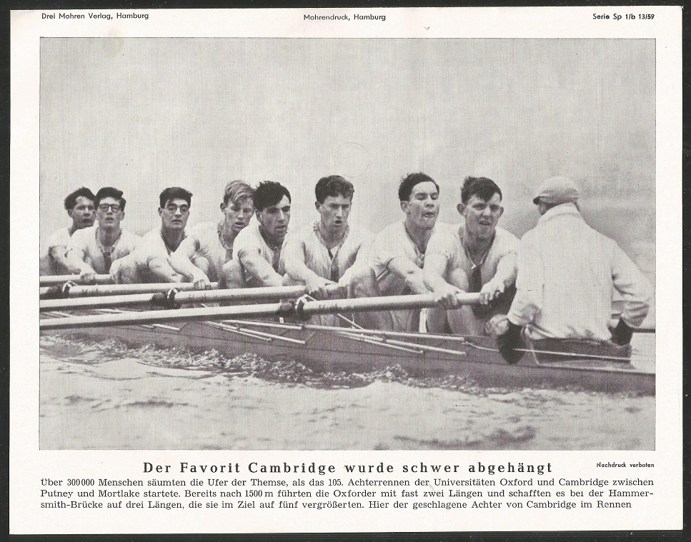 CC GER 1959 Boat Race Cambridge crew lost by five lengths