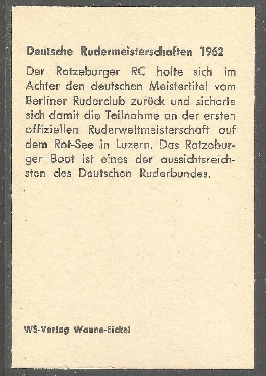 CC GER 1962 German national championships Ratzeburgeer RC crew reverse
