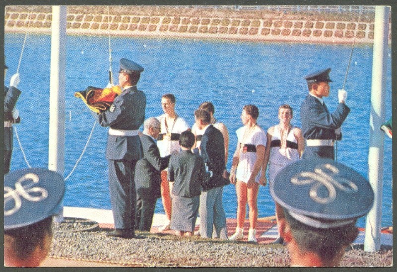 cc ger 1964 olympischer sport verlag og tokyio 1964 no. 24 victory ceremony for 4 ger 