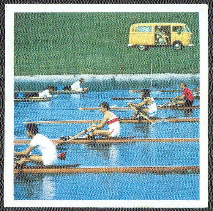 cc ger 1972 og munich huberti page 98 m1x gold medal winner juri malishev urs during his first strokes on the far right with a red singlet
