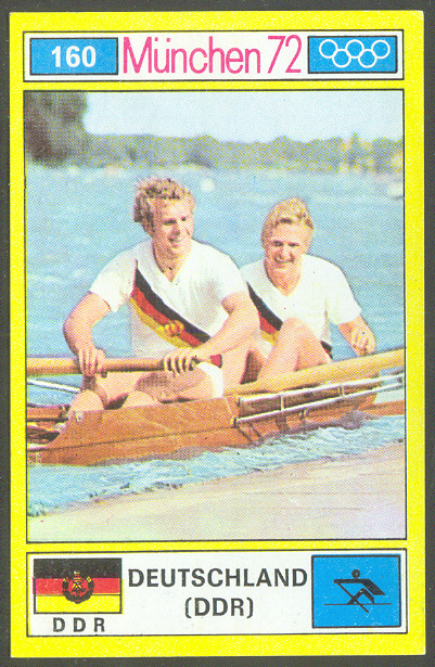 cc ita 1972 og munich panini no. 160 gdr 2 s. brietzke w. mager gold medal winners