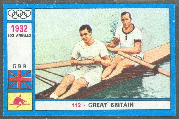 cc ita panini no. 112 og los angeles 1932 h. a. edwards l. clive gbr m2 gold medal winners 