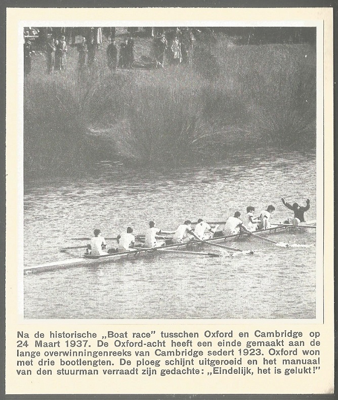 cc ned 1938 oxford wins the boat race 1937 after 13 consecutive victories of cambridge 1924 1936