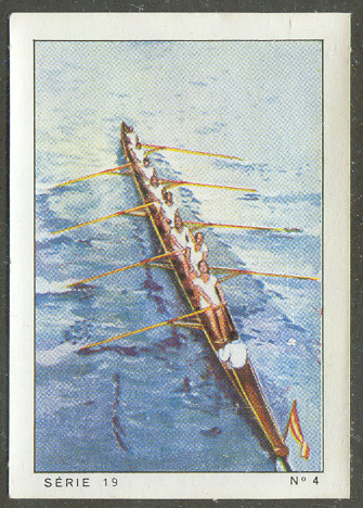 CC SUI 1936 Nestle Chocolats Gala Peter Cailler Kohler Sports nautiques serie No. 19 Timbre No. 4 Huit 