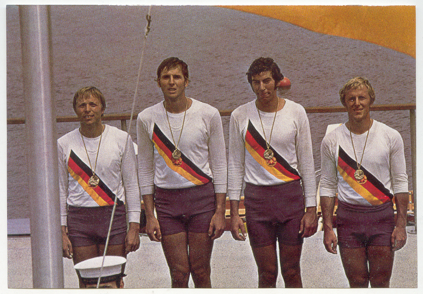 cc sui 1976 gloria og montreal no. 16 gdr m4x gold medal crew w. gueldenpfennig r. reiche k. h. bussert m. wolfgramm