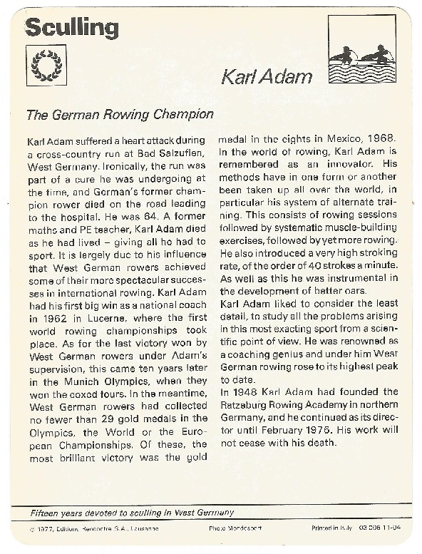 cc sui 1977 editions rencontre sculling karl adam reverse