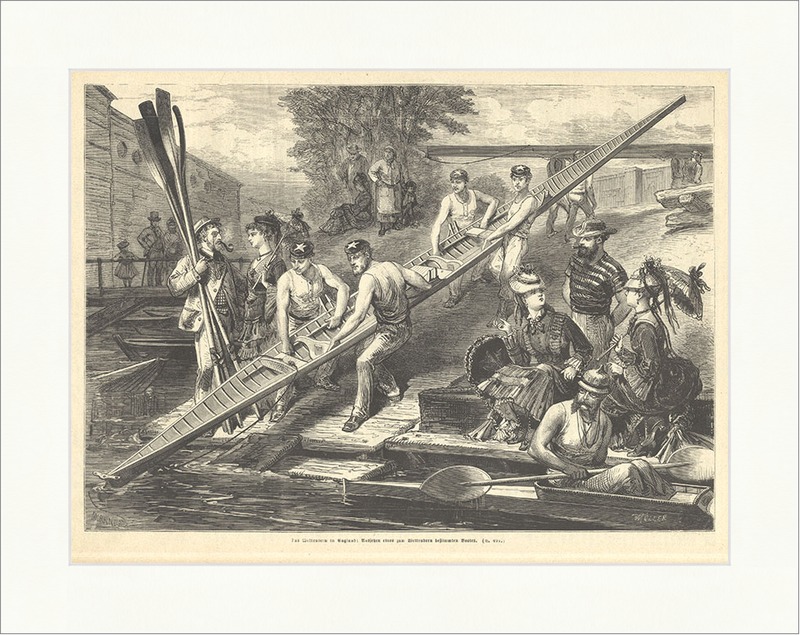 wood engraving gbr 1873 launching an inriggered four