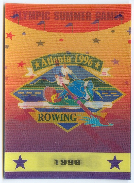 cc usa 1996 og atlanta izzy competes for the gold no. 15 of 24 collector pin cards front 