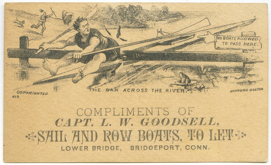 cc usa capt. l.w.goodsell sail and row boats to let the bar across the river