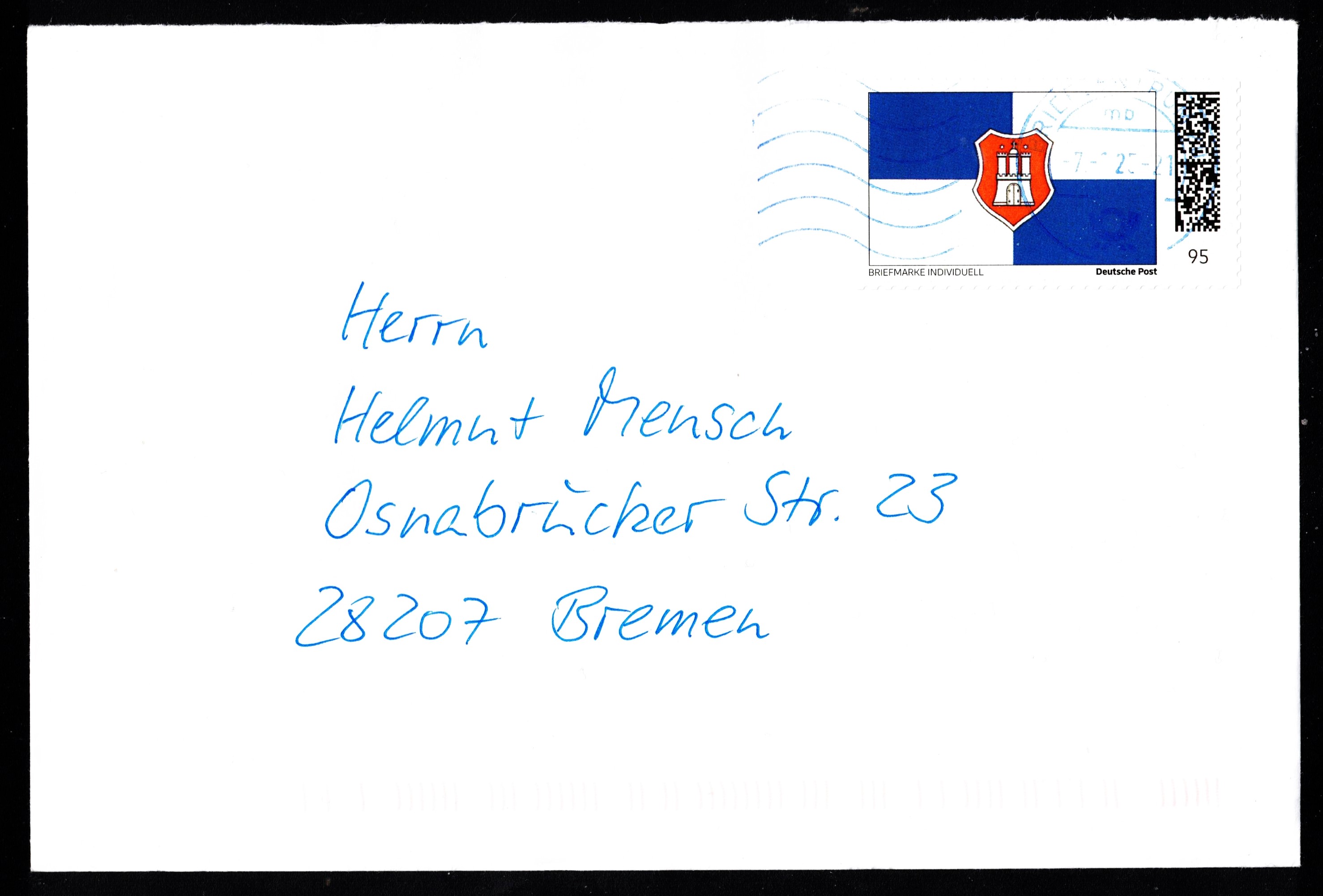 Stamp GER 2025 Hamburg RG Hansa flag on cover