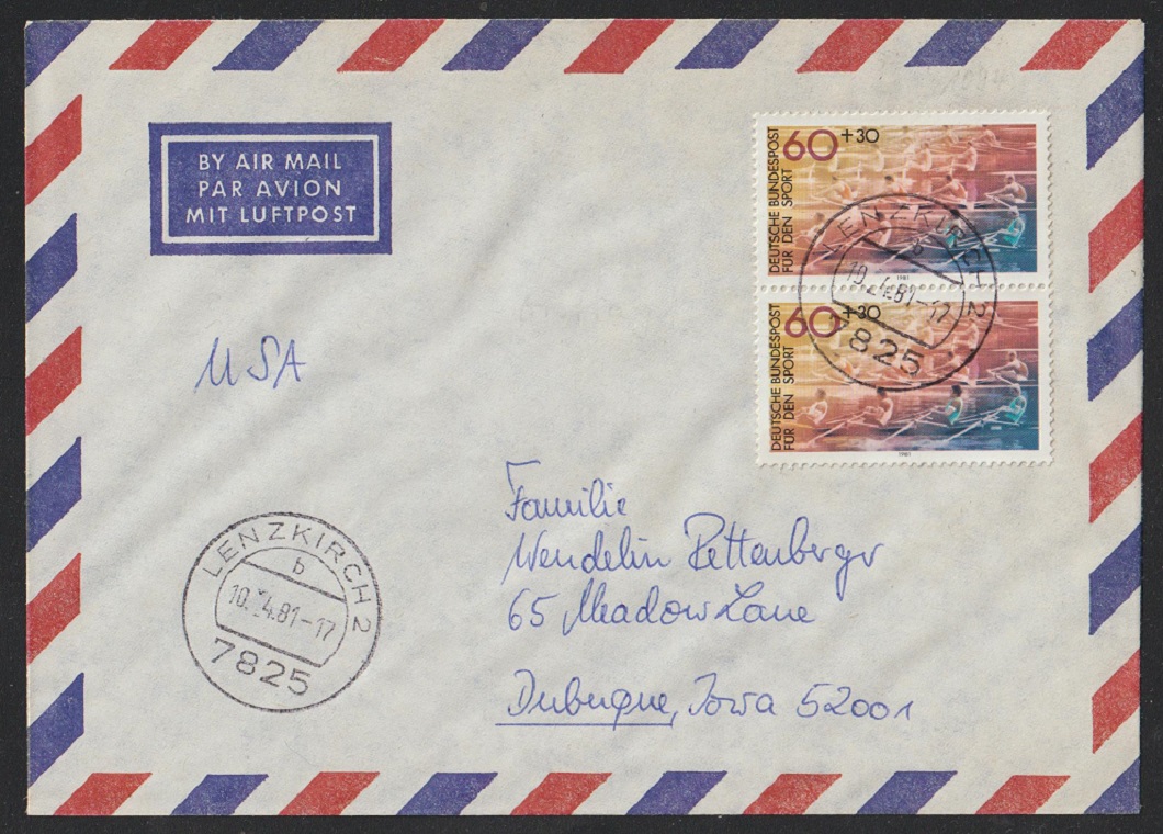 Airmail cover GER 1981 with FDC PM
