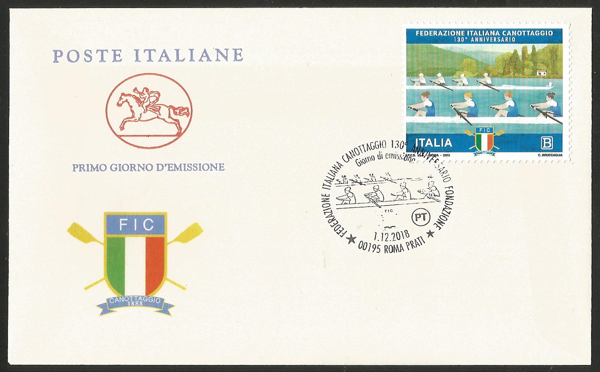 FDC ITA 2018 Dec. 1st ROMA 130th anniversary of the Italian Rowing Federation