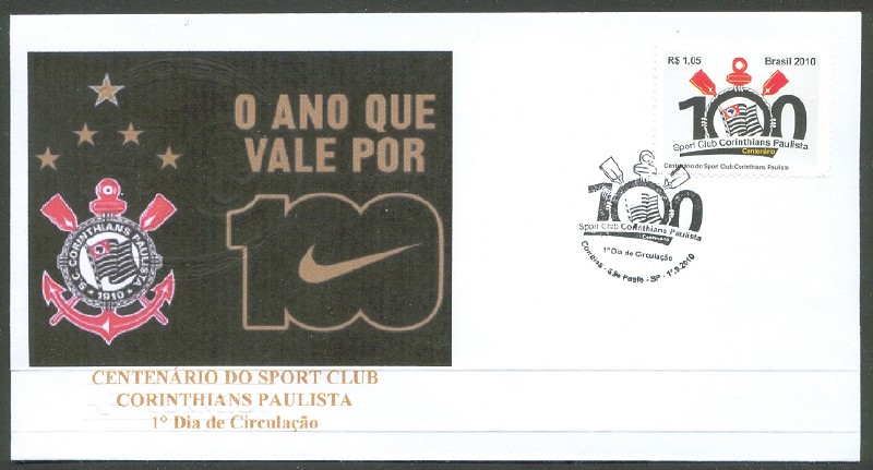 fdc bra 2010 sept. 1st centenary of sport club corinthians paulista illustration i 