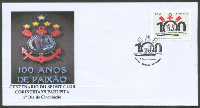 fdc bra 2010 sept. 1st centenary of sport club corinthians paulista illustration iii 