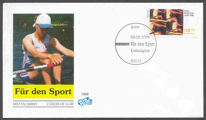 fdc ger 1998 febr. 5th wrc cologne young female sculler 