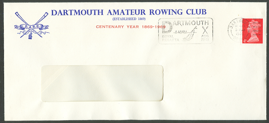 Illustrated cover GBR 1969 Dartmouth Amateur RC with PM Dartmouth Royal Regatta