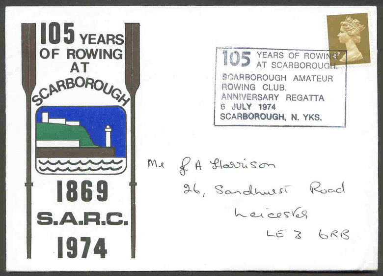 Illustrated cover GBR 1974 Scarborough Amateur RC 105 years with PM July 6th