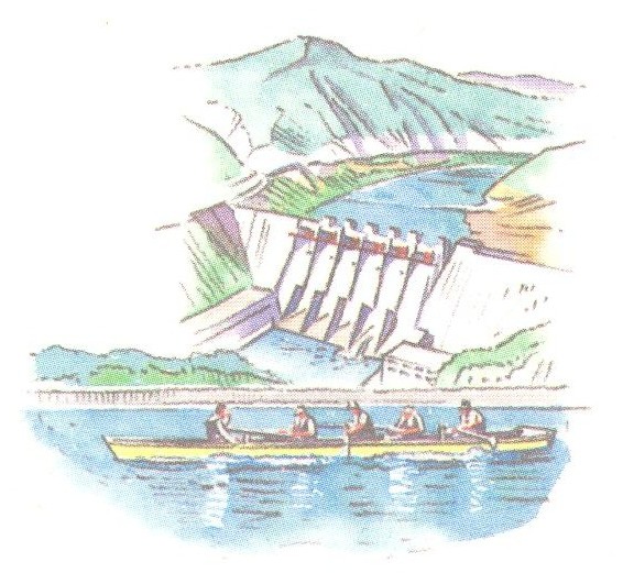 illustrated card jpn gig 4 with concrete dam in background detail